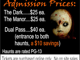 Milburns Haunted House 2025 Pricing
