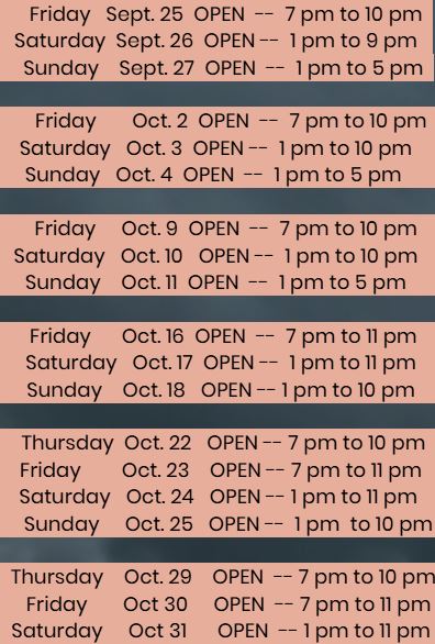 Haunted Nightmares 2026 Schedule