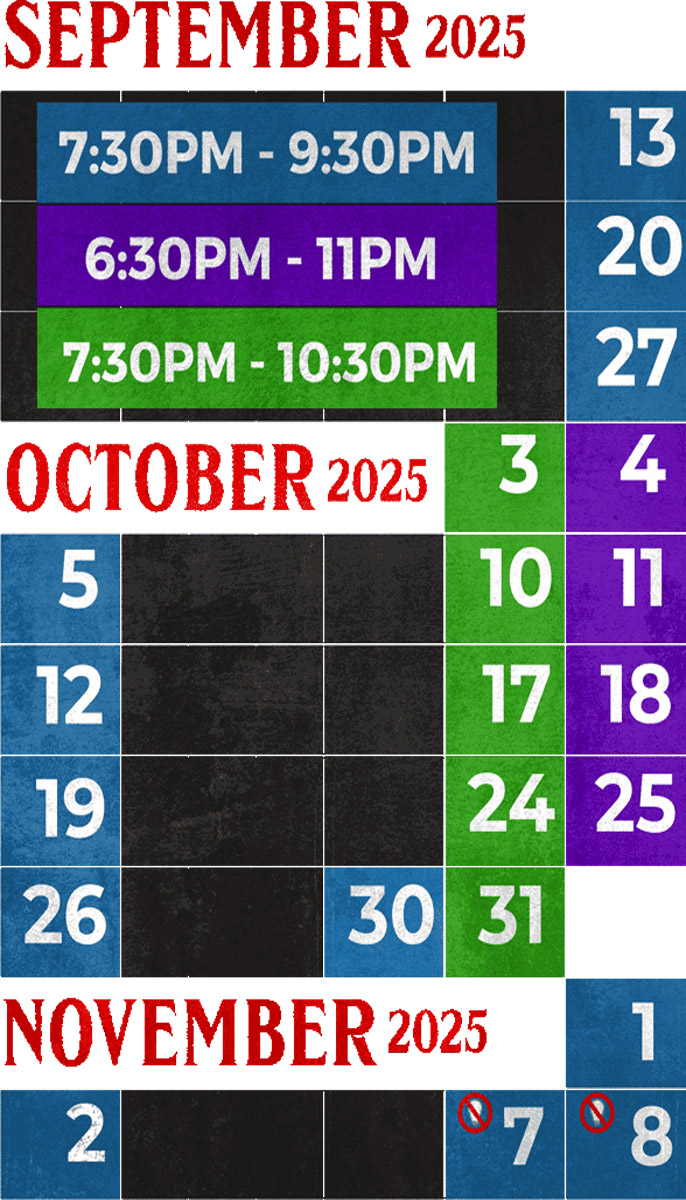Woods of Terror 2025 Calendar