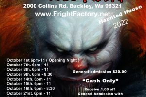 Fright Factory Haunted House in Buckley 2022 Schedule
