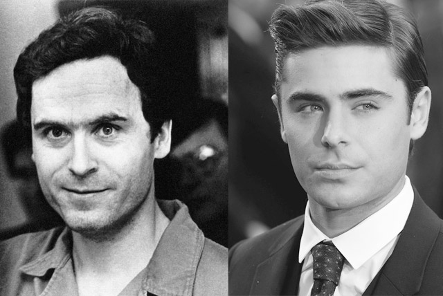 Zac Efron playing Ted Bundy