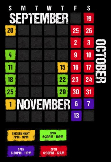 Dark Hour Haunted house Calendar 2026