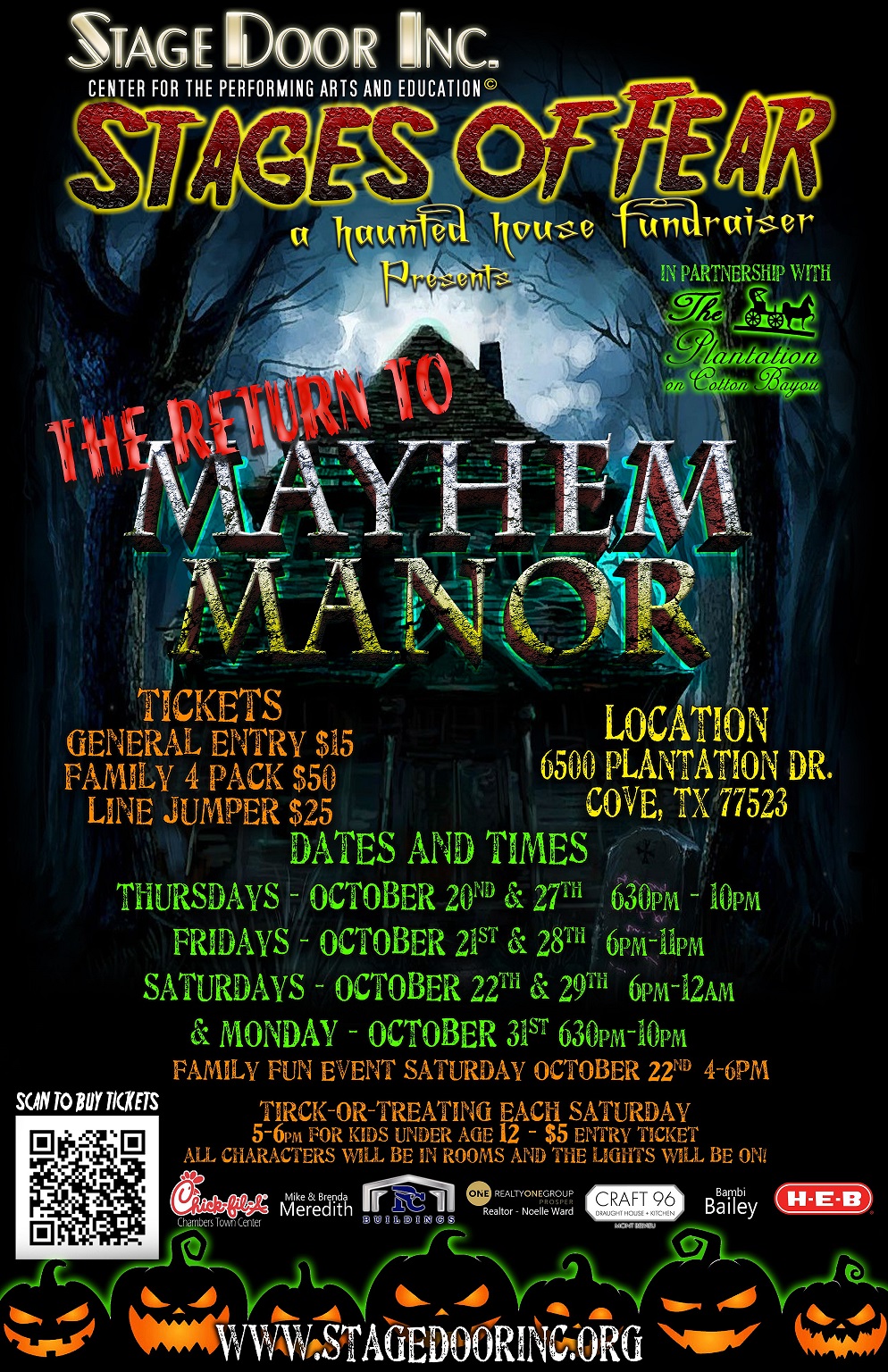 Stages of Fear – Return to Mayhem Manor in Baytown, Texas