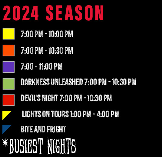 Barrett's Haunted Mansion 2024 Schedule